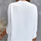 Plus Size Women V-Neck Blouse Summer Loose Fit Short Sleeve Shirt