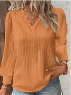 Elegant Women V-Neck Lace Patchwork Blouse Long Sleeve Casual Top
